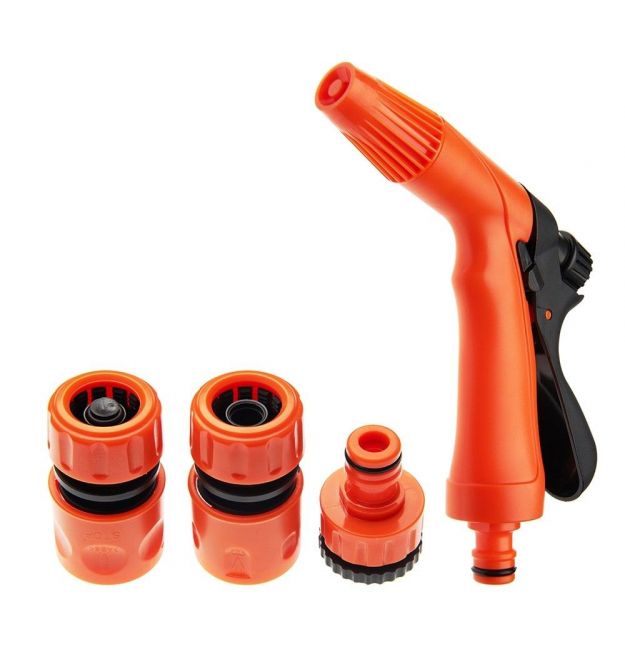 SEQUOIA Ороситель ручной SWSKIT2 пистолетный пластик цинк 2 режима регулировки напора воды коннектор 2шт штуцер 0.2кг