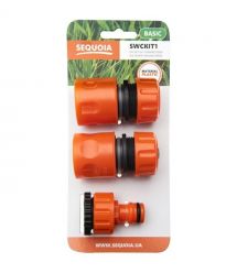 SEQUOIA Набор для полива SWCKIT1 1/2" штуцер 1/2'-3/4' коннектор 2х1/2' 0.07кг