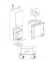 Beko Ref Beko built-in 86x55x55, ref-97L, freez.-13L, 2doors, E, ST, white