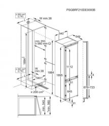 Electrolux Electrolux ref built-in with bottom freezer, 188.4x55x55, ref-213l, freez.-60l, 2doors, E, Combi, inv, display int, w