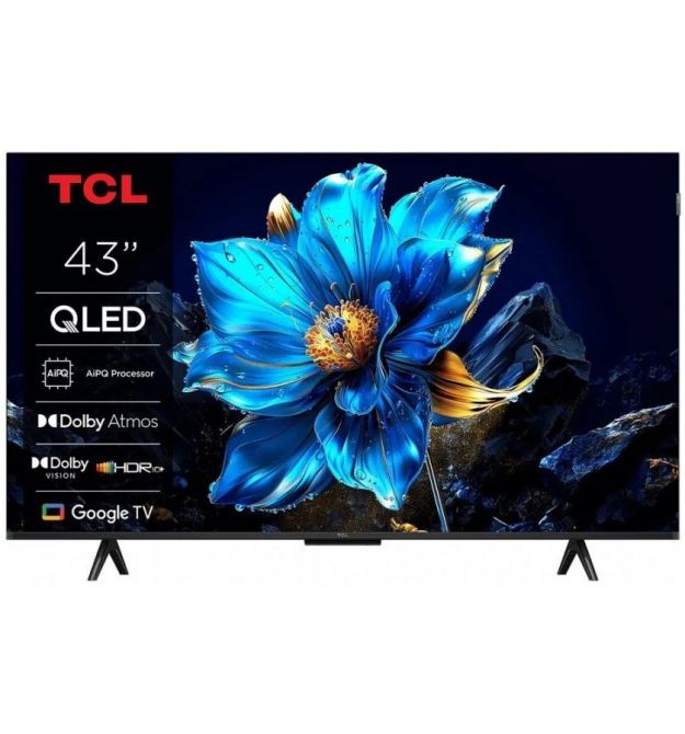 TCL Телевізор 43" TCL QLED 4K 60Hz Smart Google TV Black