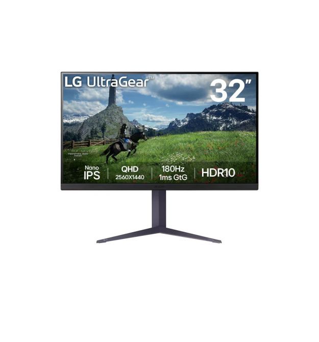 LG Монітор LG 31.5" 32GS85Q-B 2xHDMI, DP, USB, Audio, NanoIPS, 2560x1440, 180Hz, 1ms, DCI-P3 98%, G-SYNC, FreeSync, Pivot, HDR10