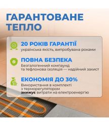 Navin Мат нагревательный HaloClear 190/830 двухжильный для систем отопления 4.0м кв, 0.5х8.0м 830Вт 230В