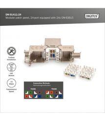 Digitus Патч-панель CАТ 6А STP, 19", 1U, 24 порта, модульная
