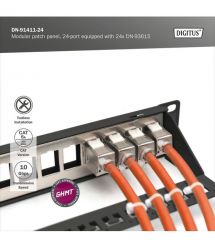 Digitus Патч-панель CАТ 6А STP, 19", 1U, 24 порта, модульная