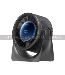 ARDESTO Вентилятор FT-M95B настольный 12см, дисплей, аккумулятор, USB-A Type-C, серый