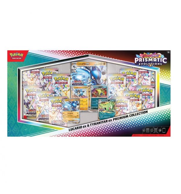 Pokemon TCG Pokemon TCG Scarlet & Violet Prismatic Evolutions Lucario Ex & Tyranitar Ex Premium Collection Box