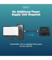 Digitus Удлинитель USB 3.2 Gen1, для использования с кабелем Cat6A, до 100 м, 3 х USB-A, 1 x USB-C, черный