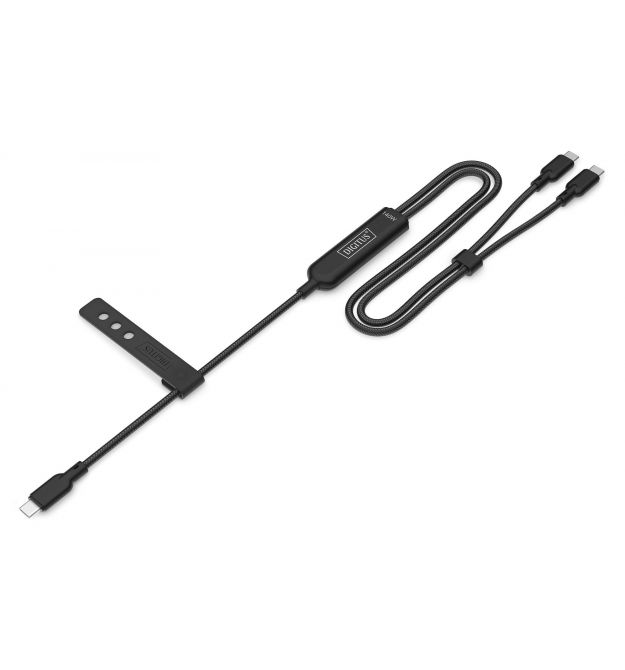 Digitus DIGITUS USB-C 2in1 Charging Cable, 140W, 1.8m USB 2.0, Nylon-braided, black