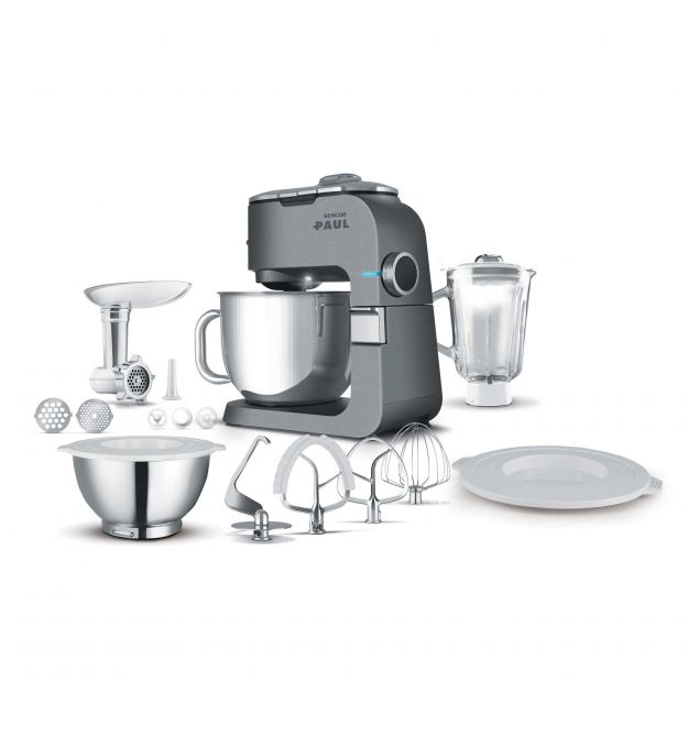 Sencor Кухонная машина Paul 1700Вт, чаша-металл, корпус-металл/пластик, насадок-12, метал