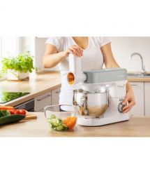 Sencor Кухонная машина 1200Вт, чаша-металл, корпус-пластик, насадок-19, подсветка, белый