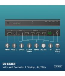 Digitus Контроллер видеостены 4K HDMI Video Wall 2x2