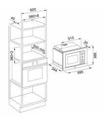 Franke Мікрохвильова піч Franke вбудовувана, 20л, 800Вт, гриль, дисплей, чорний