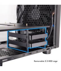 Chieftec Корпус The Cube CI-03B, без БП, 2xUSB3.0, 1xUSB3.2 Gen2 Type-C, 1x200мм HDB, VGA 335мм, LCS ready, mATX, черный