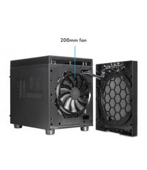 Chieftec Корпус The Cube CI-03B, без БП, 2xUSB3.0, 1xUSB3.2 Gen2 Type-C, 1x200мм HDB, VGA 335мм, LCS ready, mATX, черный