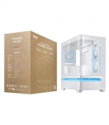 ASUS Корпус Prime AP202 Tempered Glas ARGB, без БЖ, 2xUSB3.2, 1xUSB Type-C, Tempered Glass side, mATX, білий 90DC00P3-B19000