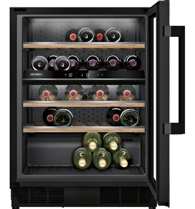 Siemens Wine cooler Siemens, 82x60x58, volume-120L, 2 zone, bottles -44, ST, display, black