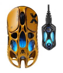 GravaStar Мышь Mercury X Pro, 8K, BT/WL/USB-A, RGB, Battle-Worn Yellow