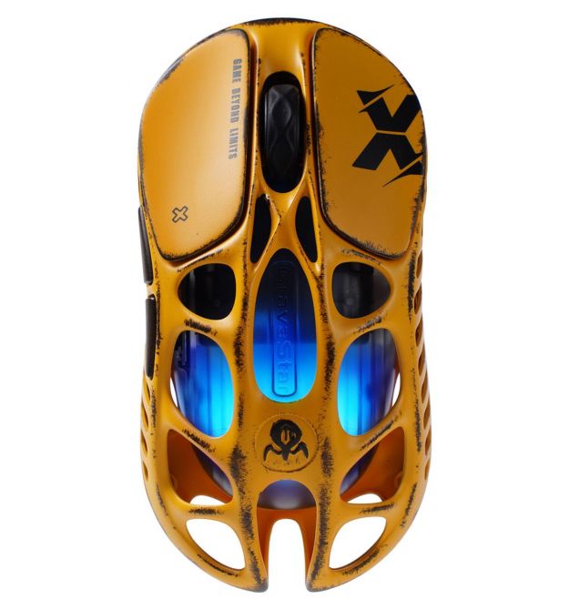 GravaStar Мышь Mercury X, BT/WL/USB-A, RGB, Battle-Worn Yellow