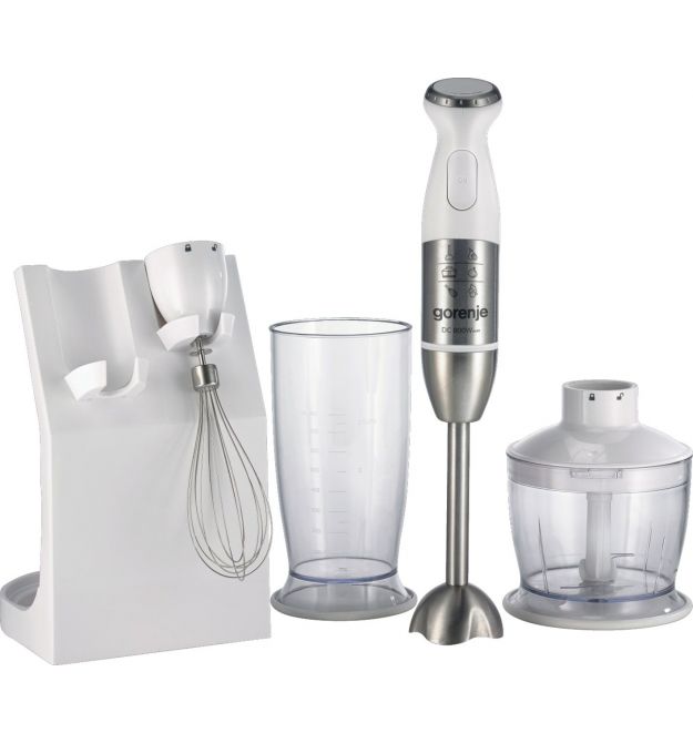 Gorenje Блендер погружной 800Вт, 5в1, чаша-500мл, измельчитель, белый