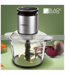ARDESTO Подрібнювач Ardesto, 800Вт, чаша 3000мл, скло, корпус-нерж. сталь, чорний