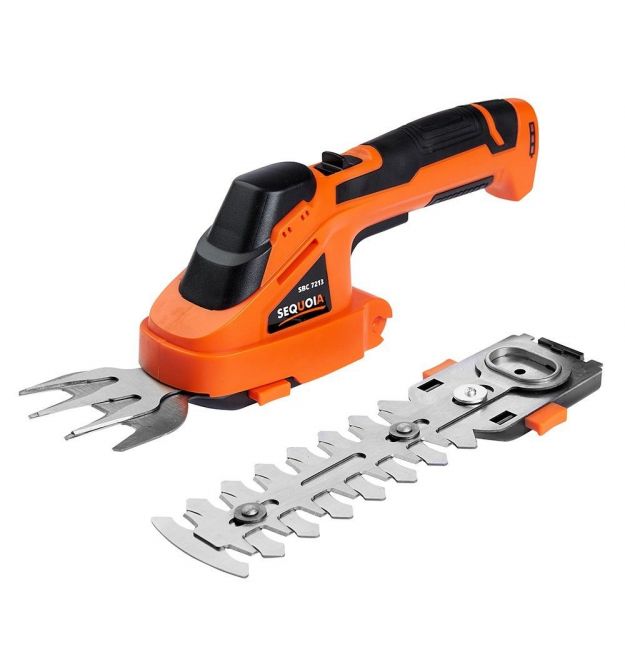 SEQUOIA Ножиці для трави акумуляторні SEQUOIA SBC7213 7.2В + насадка кущоріз 12см крок різу 8мм 1x1.3А·год ЗП 0.7кг