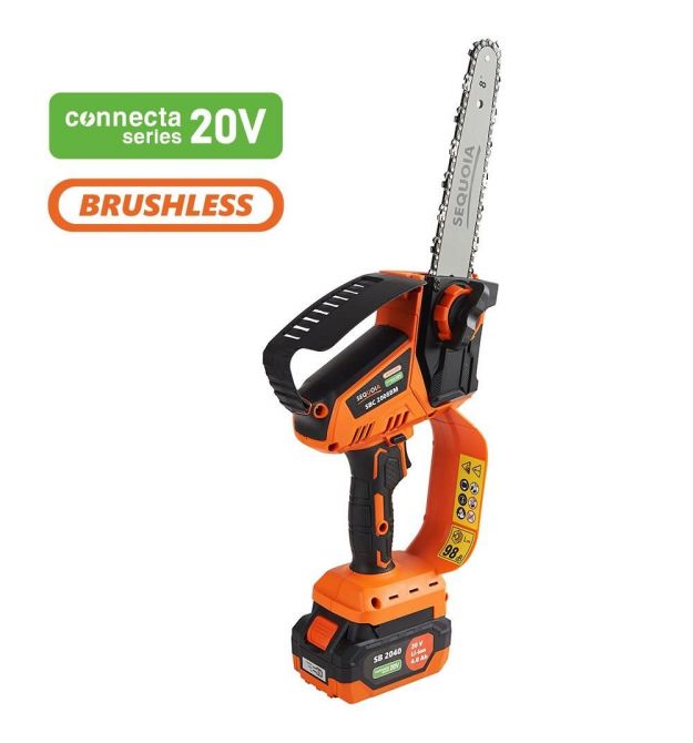 SEQUOIA Пила цепная аккумуляторная SBC2008BM-EV 20В акб 1х4.0А·час шина 20см 1/4" 7.5м/с ЗУ 1.7кг
