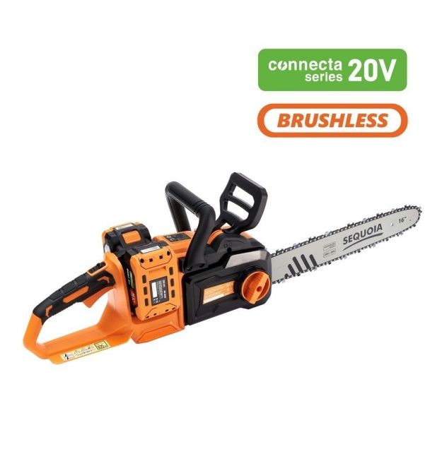 SEQUOIA Пила цепная аккумуляторная SBC4016BS-E2W 40В(20В+20В) акб 2х4.0А·час шина 40см 3/8" 25.0м/с ЗП 3.9кг
