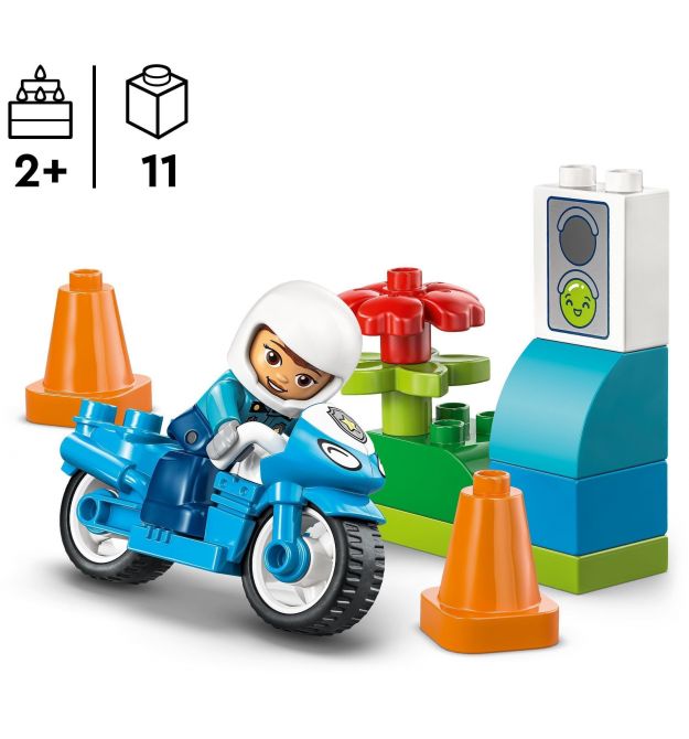 LEGO Конструктор LEGO DUPLO Town Синій поліцейський мотоцикл