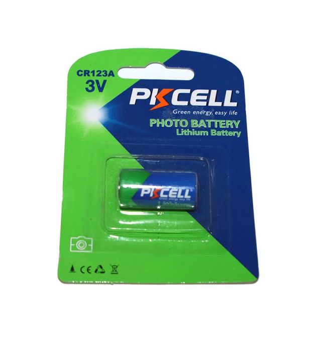 Батарейка литиевая PKCELL 3V CR123A Lithium Manganese Battery цена за блист, Q8