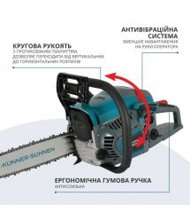 Könner & Söhnen Пила бензиновая Konner&Sohnen KS CS21G-13 33см 45см3 5.6кг