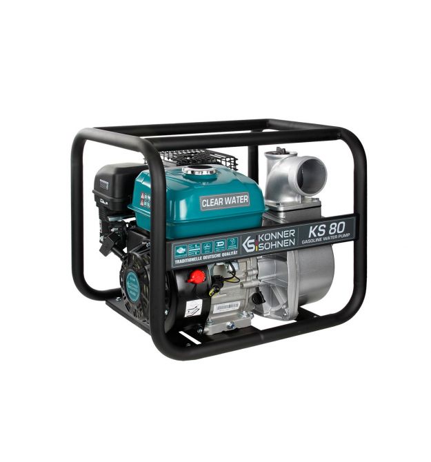 Könner & Söhnen Мотопомпа бензиновая KS 80 1000л/мин 7.0л.с 26кг