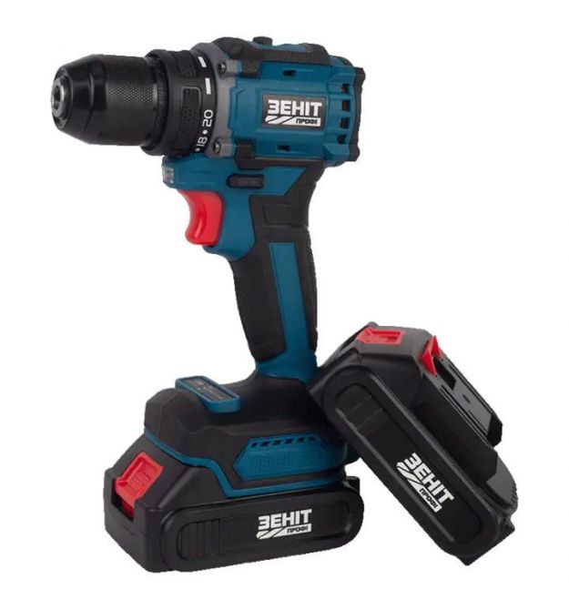 ZENIT Шурупокрут-дриль акумуляторний Зеніт Профі ЗША-20/2 Li BL 20В 2х1.5А·год 50Нм 350·1400об/хв 1.2кг кейс