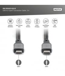 Digitus Кабель USB 4.0 (Type-C/Type-C) 1м, черный
