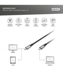 Digitus Кабель USB 4.0 (Type-C/Type-C) 1м, черный