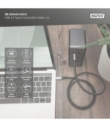 Digitus Кабель USB 4.0 (Type-C/Type-C) 1м, черный
