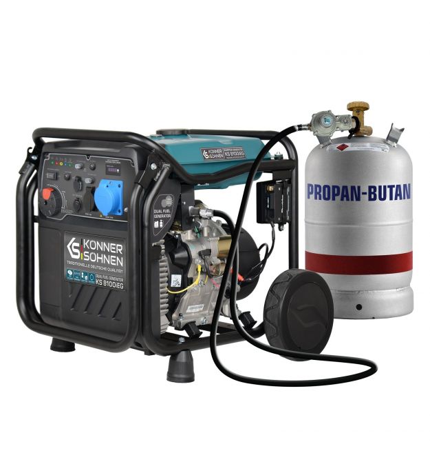 Könner & Söhnen Генератор газобензиновый инверторный KS 8100iEG 1/3, 230/400В, 8-8.5кВт, электростартер, 68кг