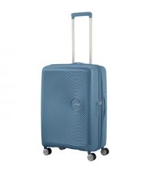 American Tourister Валіза American Tourister, Soundbox, поліпропілен, середня, 67см, 71.5/81л, TSA, 4 колеса, EXP, сіро-синій