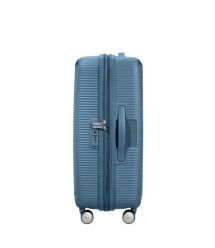 American Tourister Валіза American Tourister, Soundbox, поліпропілен, середня, 67см, 71.5/81л, TSA, 4 колеса, EXP, сіро-синій