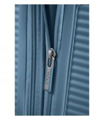 American Tourister Валіза American Tourister, Soundbox, поліпропілен, середня, 67см, 71.5/81л, TSA, 4 колеса, EXP, сіро-синій