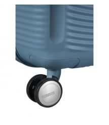 American Tourister Валіза American Tourister, Soundbox, поліпропілен, середня, 67см, 71.5/81л, TSA, 4 колеса, EXP, сіро-синій