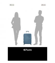 American Tourister Валіза American Tourister, Soundbox, поліпропілен, середня, 67см, 71.5/81л, TSA, 4 колеса, EXP, сіро-синій