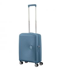 American Tourister Валіза American Tourister, Soundbox, поліпропілен, мала, 55см, 35.5/41л, TSA, 4 колеса, EXP, сіро-синій