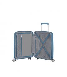American Tourister Валіза American Tourister, Soundbox, поліпропілен, мала, 55см, 35.5/41л, TSA, 4 колеса, EXP, сіро-синій