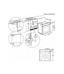Electrolux Духовой шкаф электрический, 72л, A+, дисплей, конвекция, пиролиз, телескопические направляющие, черный