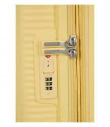American Tourister Валіза American Tourister, Soundbox, поліпропілен, мала, 55см, 35.5/41л, TSA, 4 колеса, EXP, пастельно-жовтий
