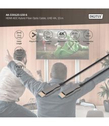 Digitus Кабель HDMI UHD 4K, AOC hybrid-fiber, type A M/M, 15м, черный