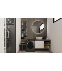 Haier Стиральная машина фронтальная, 5кг, 1200, A, 42/3см, дисплей, инвертор, люк черный, Wi-Fi, высота 70см, серебристый