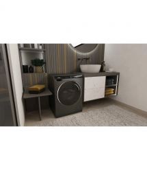 Haier Стиральная машина фронтальная, 5кг, 1200, A, 42/3см, дисплей, инвертор, люк черный, Wi-Fi, высота 70см, серебристый