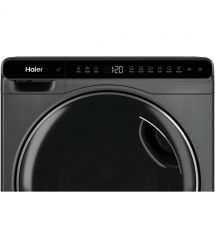 Haier Стиральная машина фронтальная, 5кг, 1200, A, 42/3см, дисплей, инвертор, люк черный, Wi-Fi, высота 70см, серебристый
